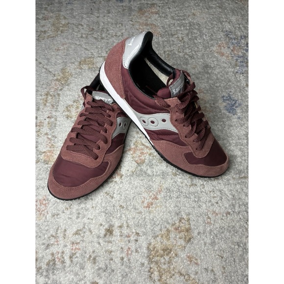 Saucony Shoes - Saucony Jazz Low Pro Burgundy Retro Running Sneakers Suede Low Top Women's 9